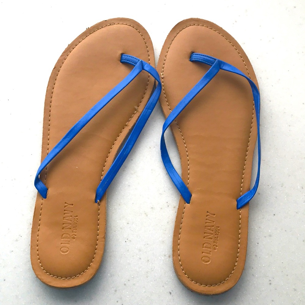 Old Navy Royal Blue/Tan Flip Flops